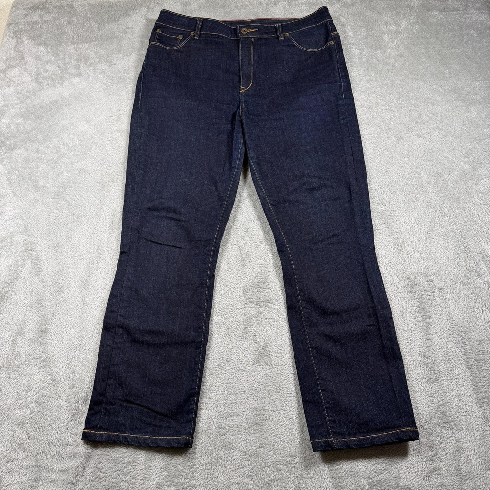 Raleigh Denim Jeans Mens 32x34 Blue Dark Wash Straight Leg Stretch‎ Made USA